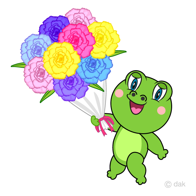 Frog Giving a bouquet