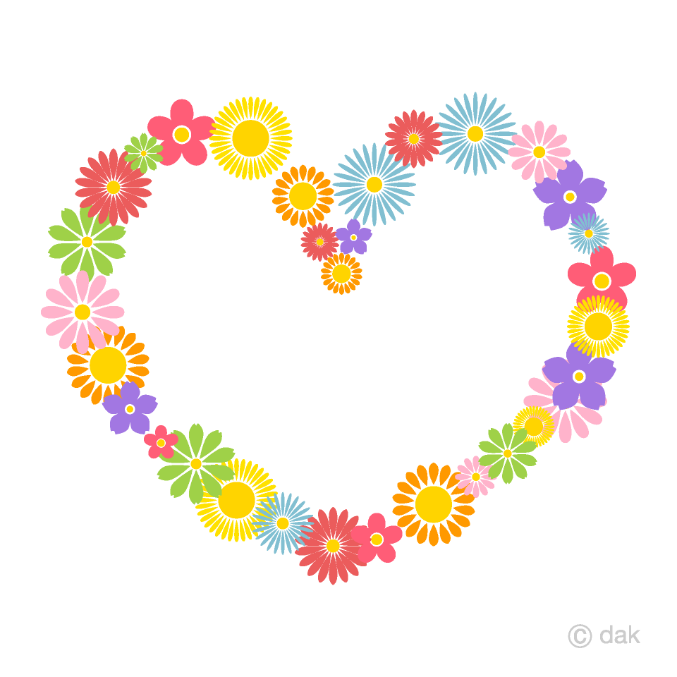Corazón de guirnalda de flores