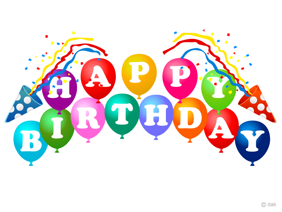 Poppers y globo feliz cumpleaños