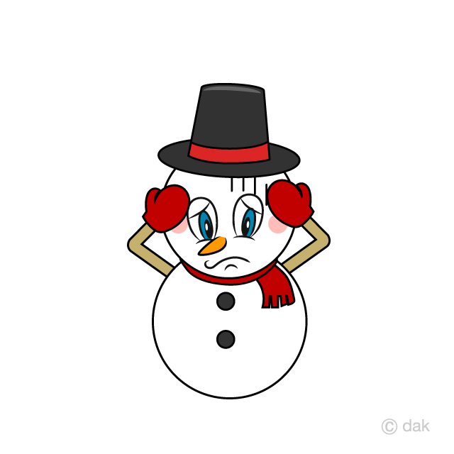 Muñeco de nieve preocupado