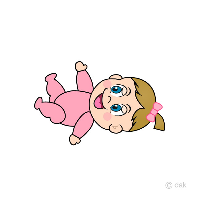 Girls Baby Playing Lying Down