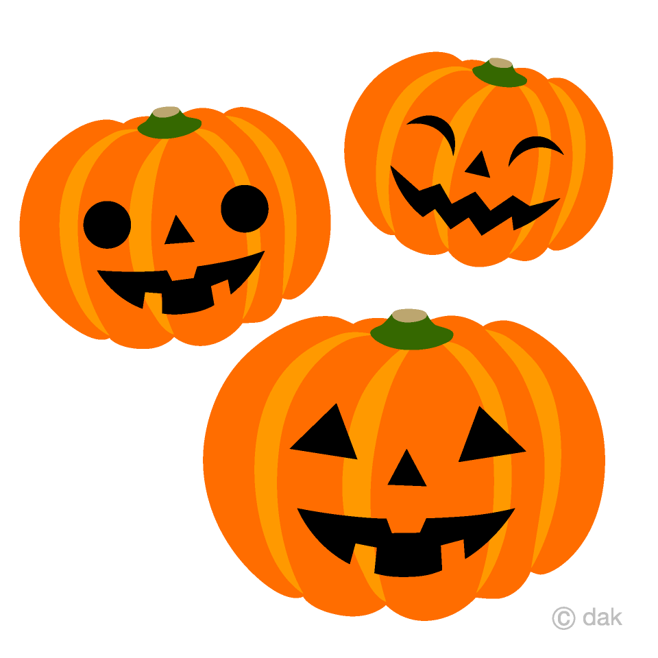 Three Halloween Pumpkins