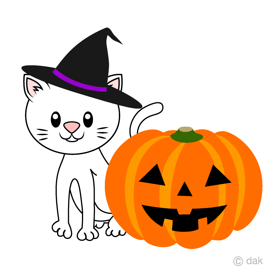 Calabaza de Halloween Gato Blanco