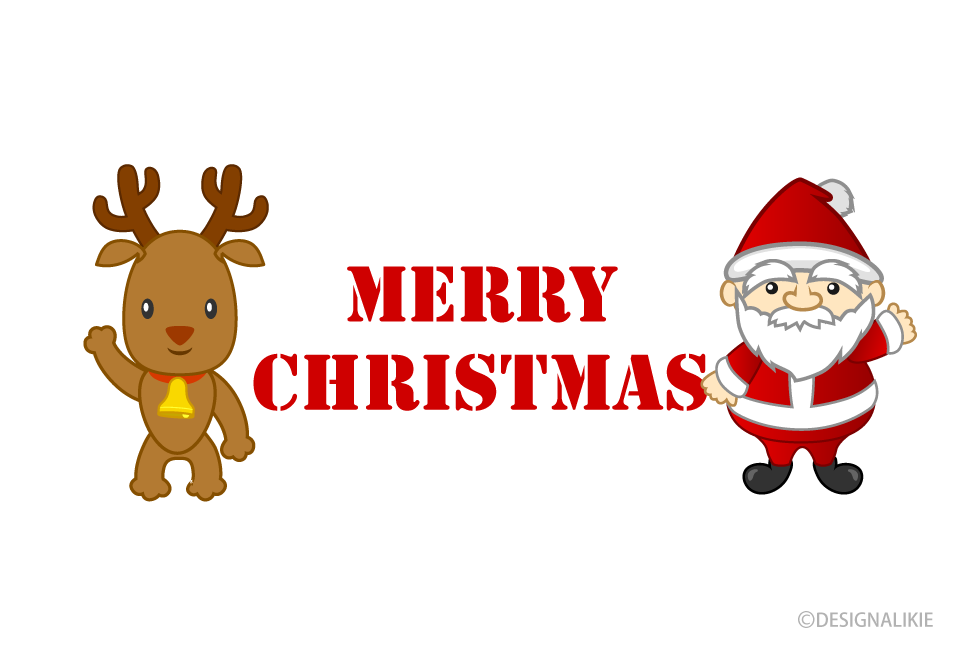 Santa Claus and reindeer Merry Christmas