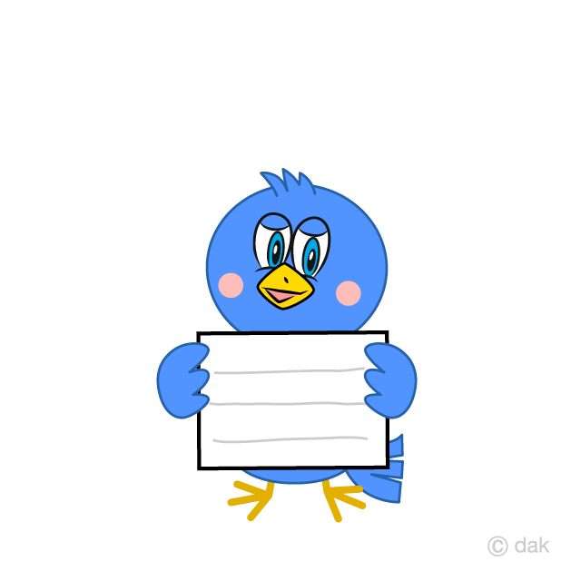 Pájaro azul con una tabla