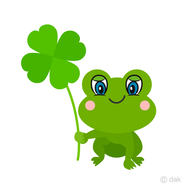 Cute Frog with Clover