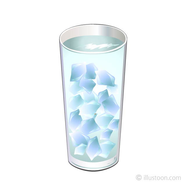 Vaso de agua y hielo