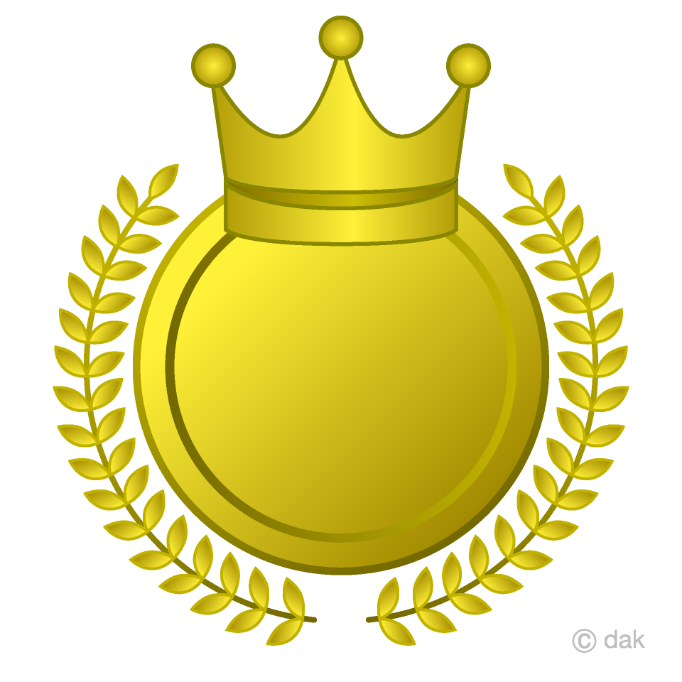 Gold Crown Leaf Lace Medal