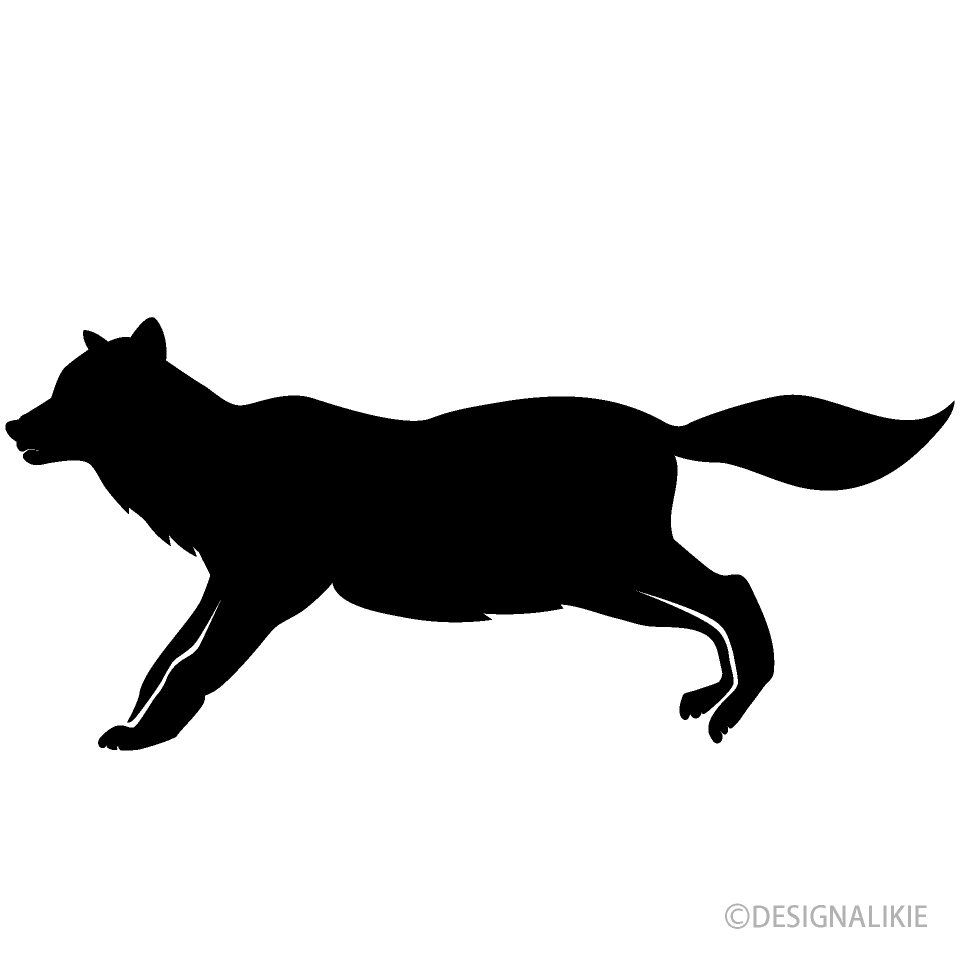 Running Wolf Silhouette