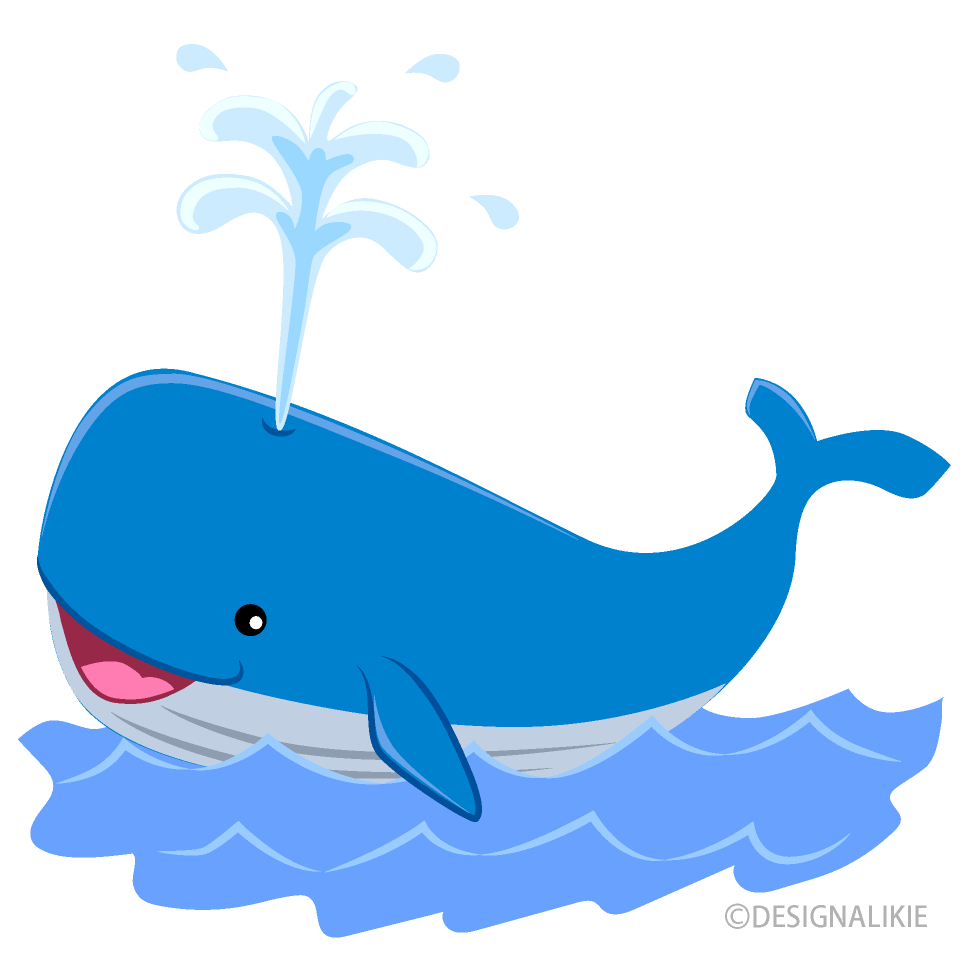 Cute Blue Whale in the Sea