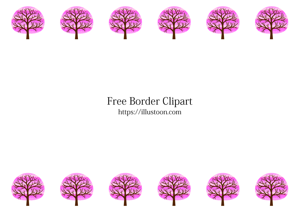 Pink Trees Border