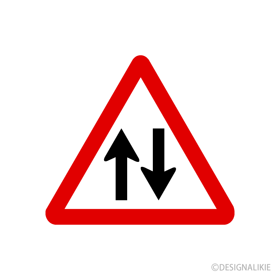 Two-way Caution Sign