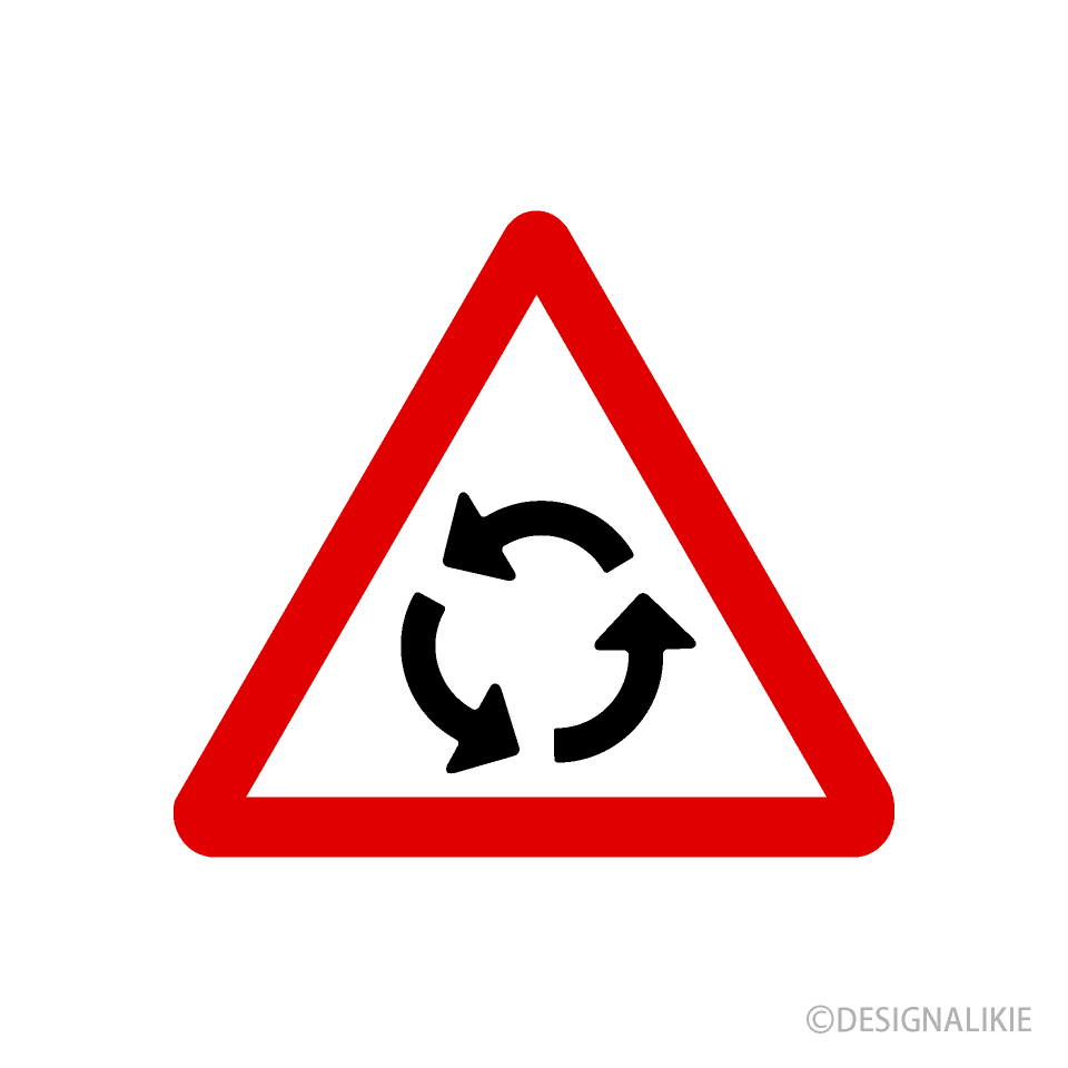 Roundabout Caution Sign