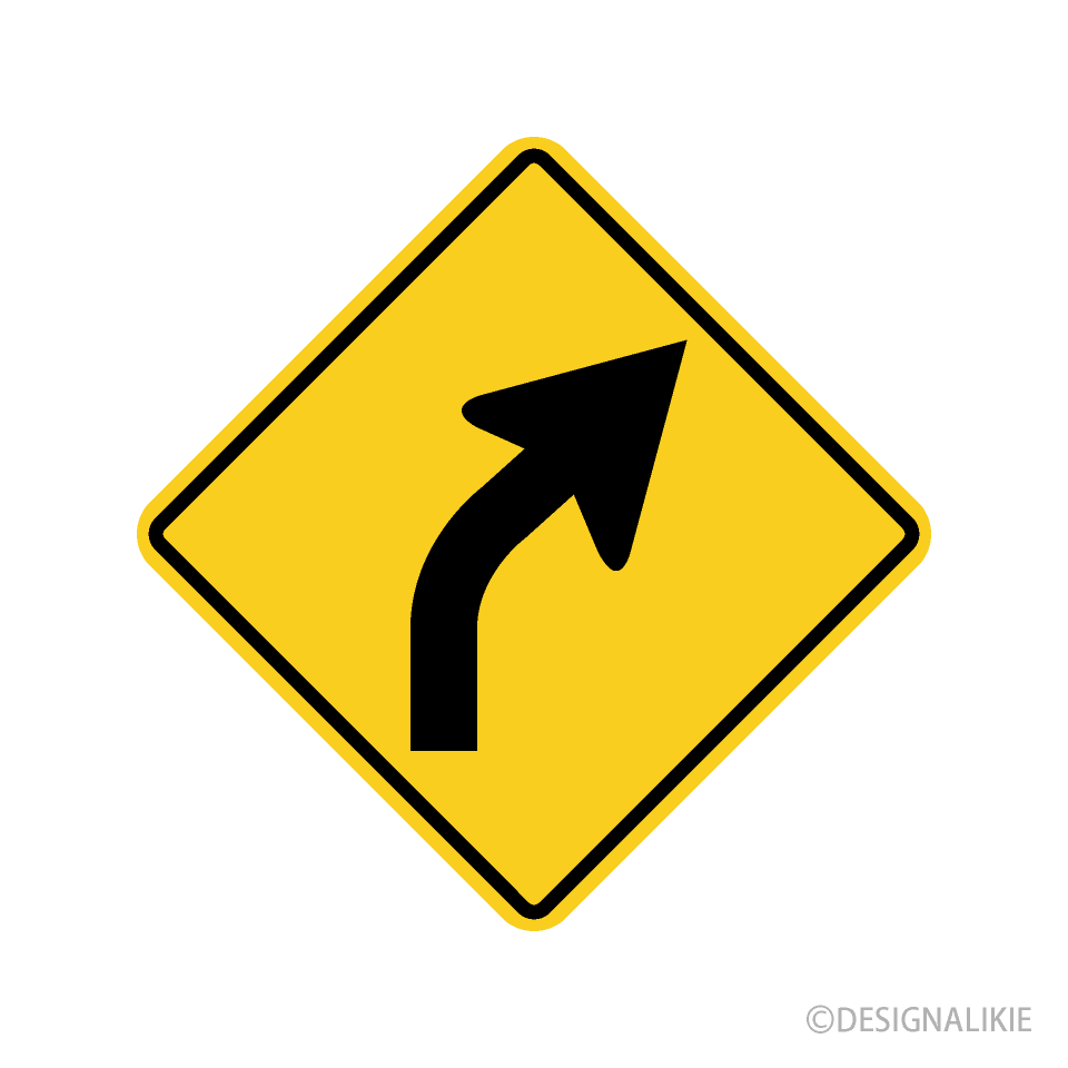 Right Curve Warning Sign