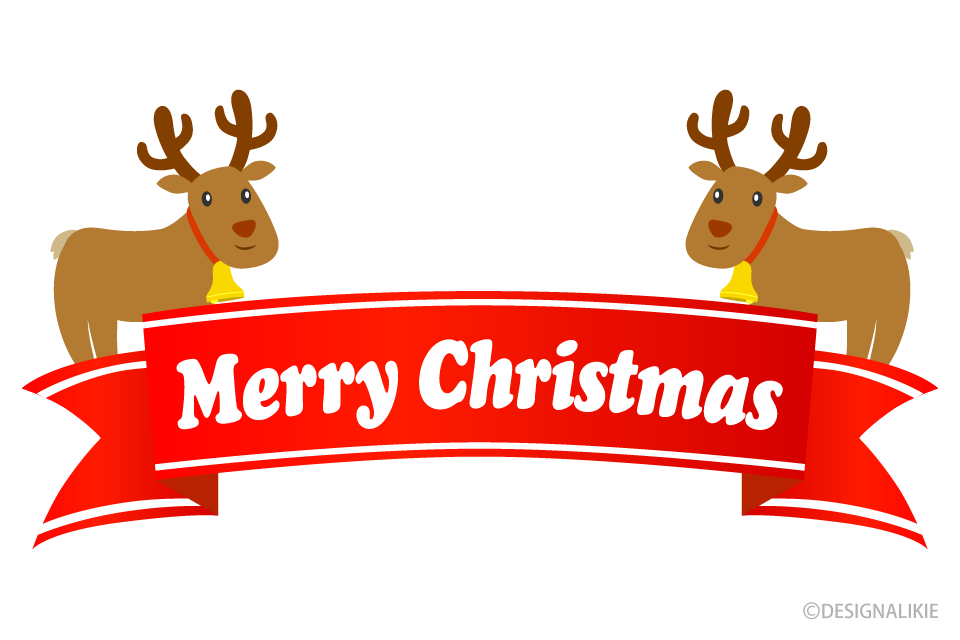 Merry Christmas Ribbon and Reindeer