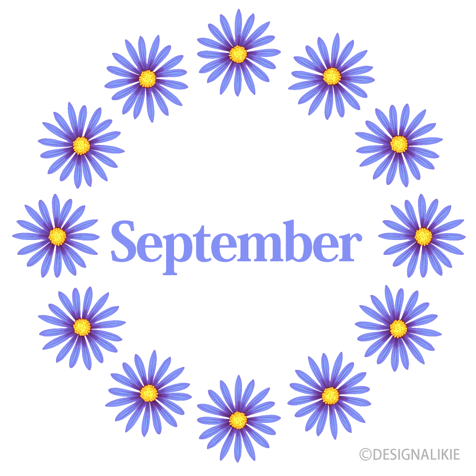 Blue Flower Wreath September