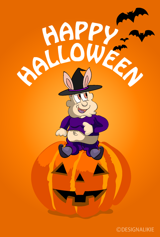 Rabbit Character Halloween Card