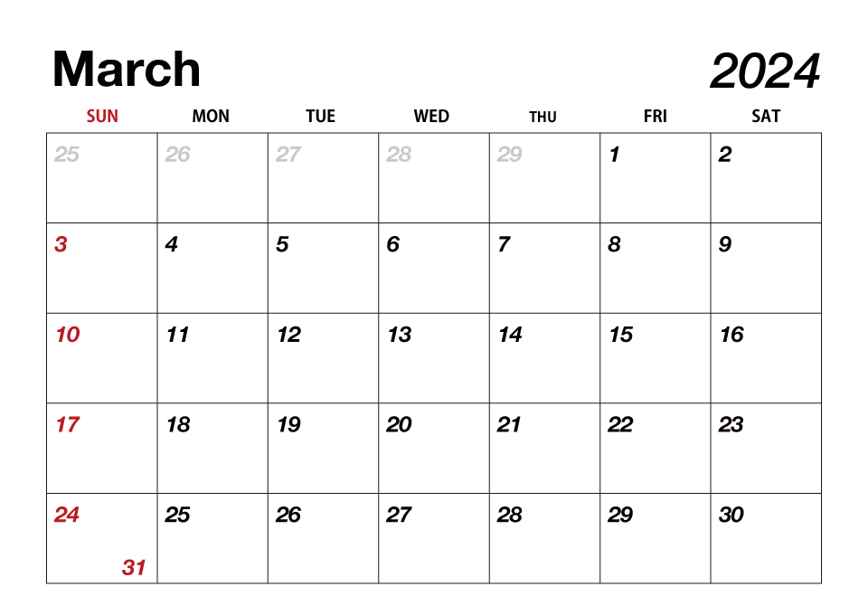 March 2024 Calendar