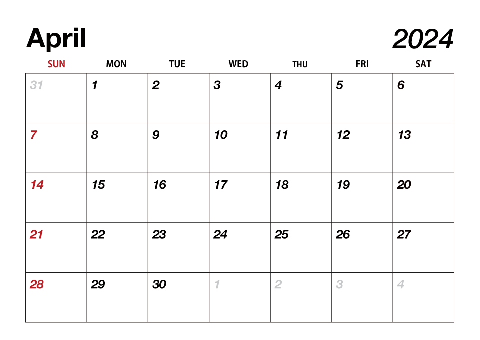 April 2024 Calendar