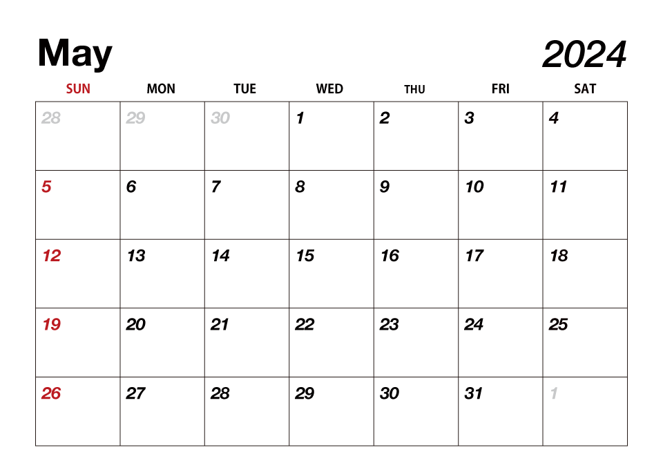 May 2024 Calendar