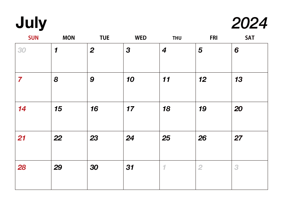 July 2024 Calendar