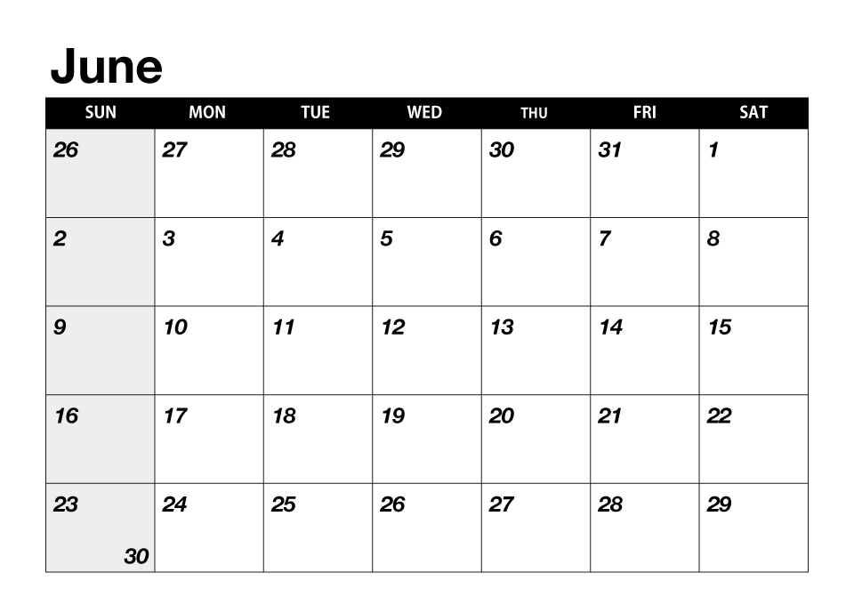 Black June 2024 Calendar