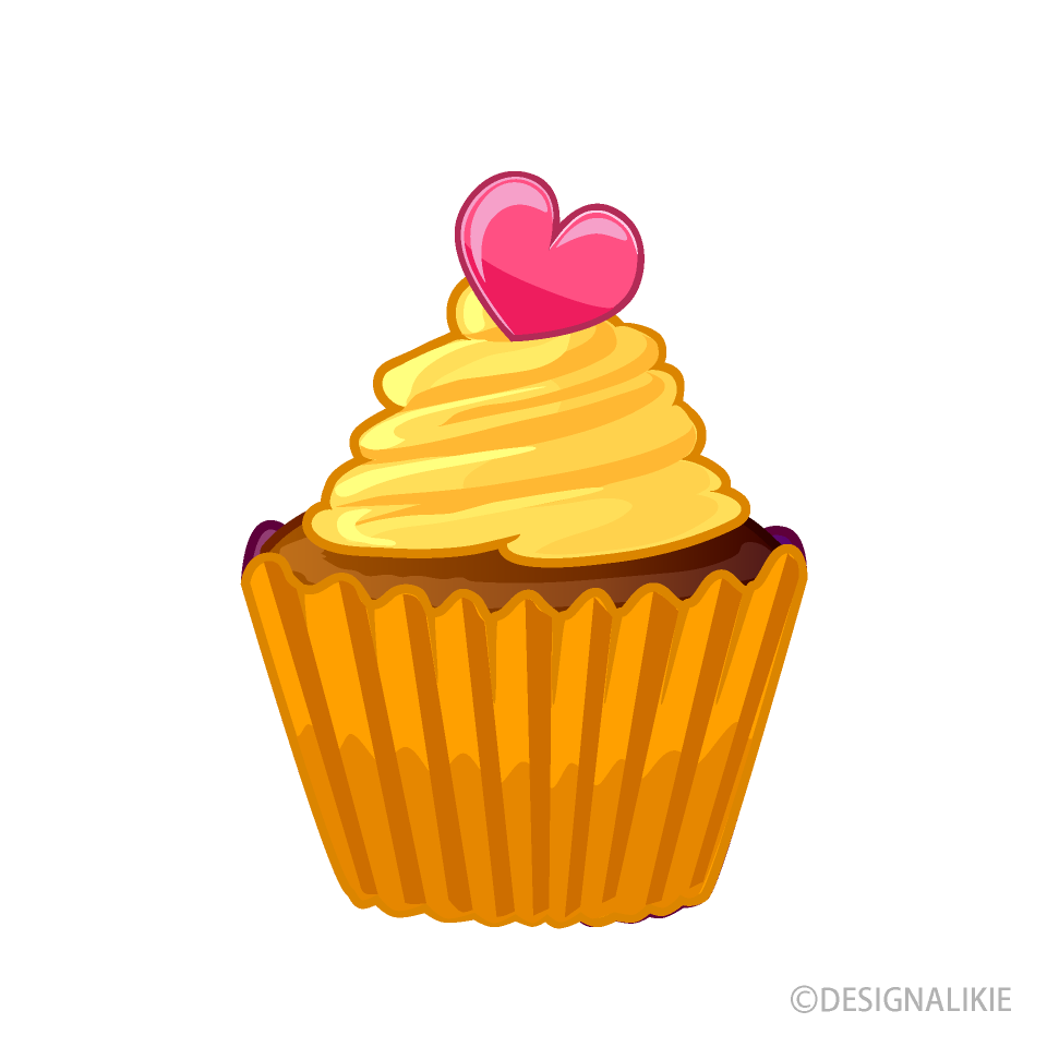 Cute Heart Orange Cupcake