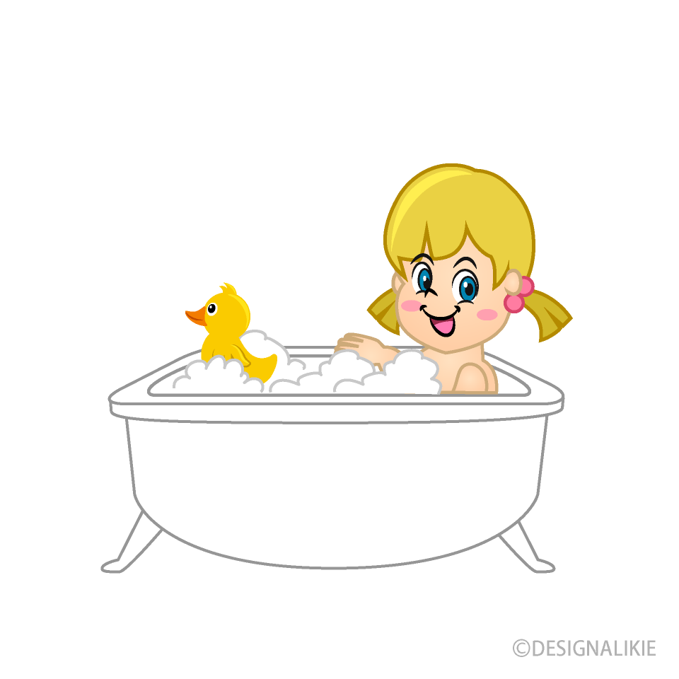 Girl Taking a Bath