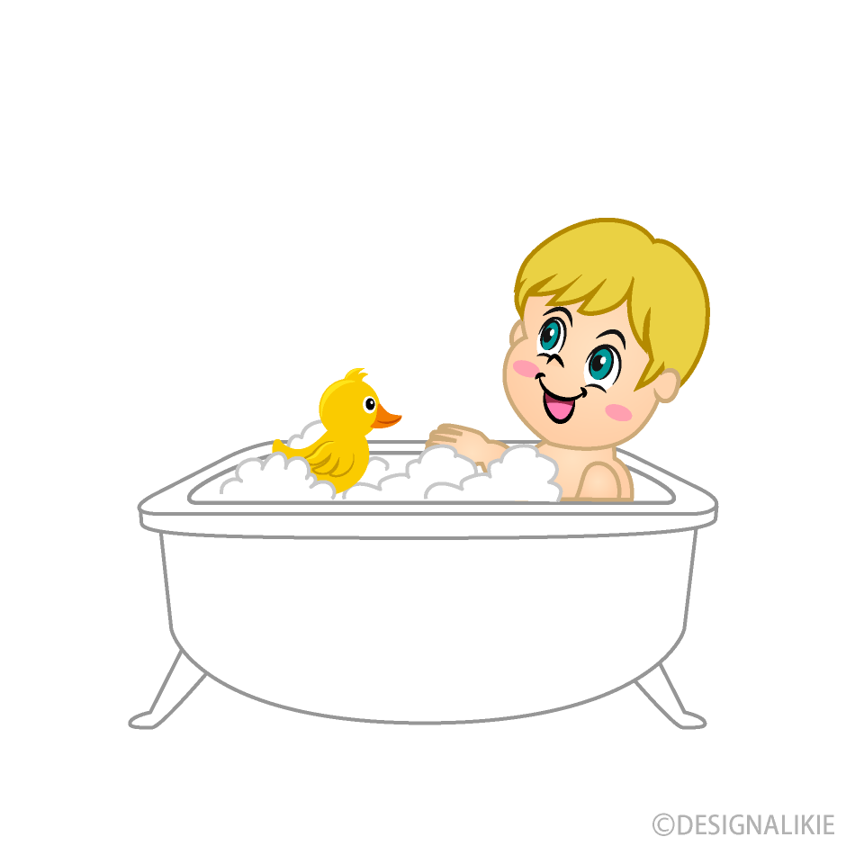 Boy Taking a Bath