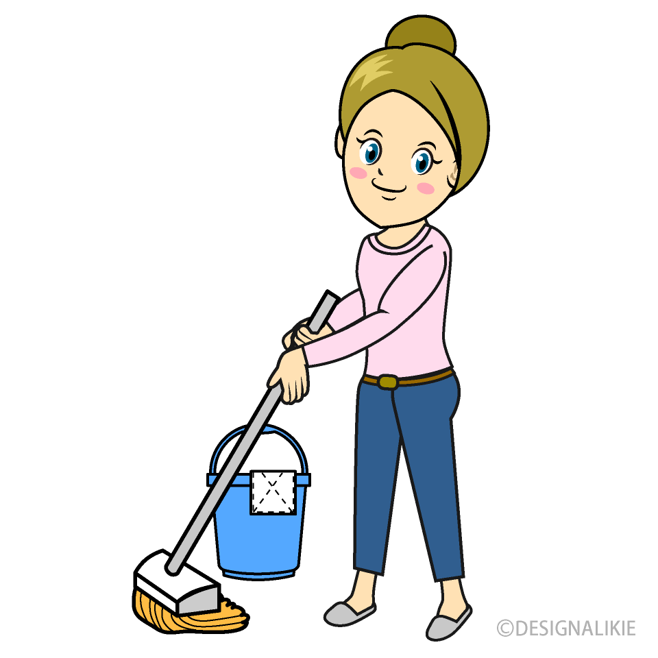 Mopping Woman