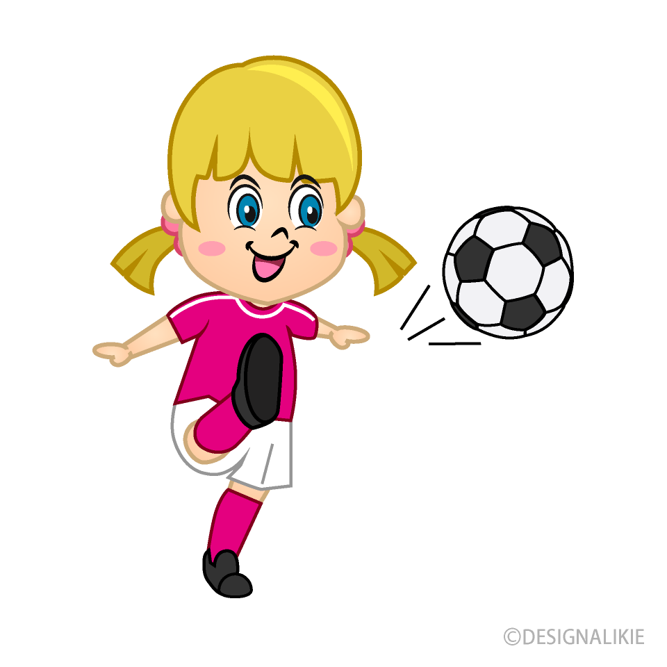 Girl Soccer Player with Pink to Shoot