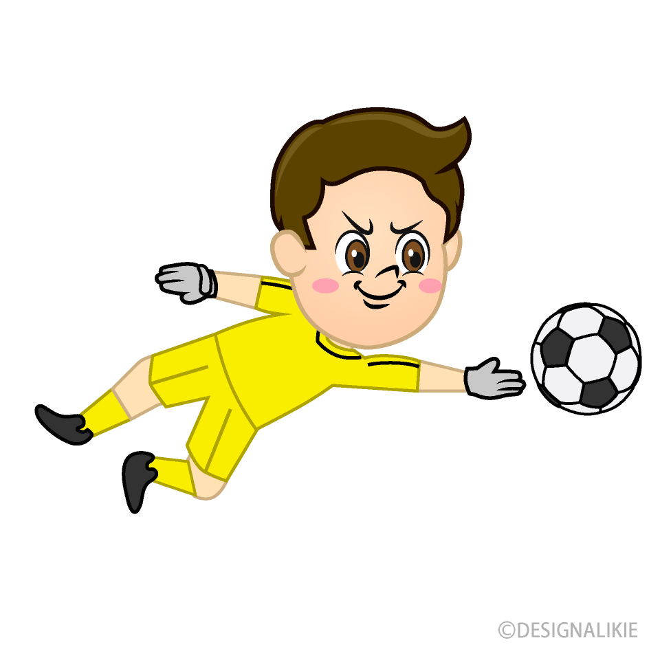 Boy Goalkeeper Jumping Sideway