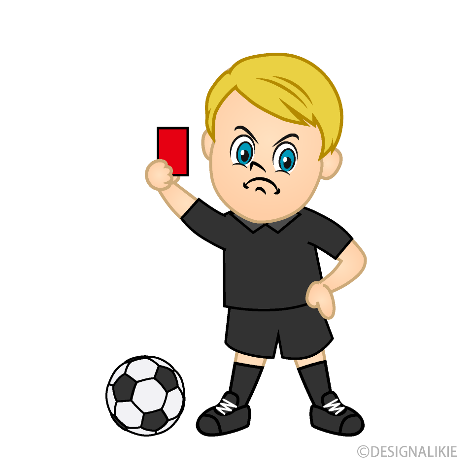 Referee Warning with Red Card