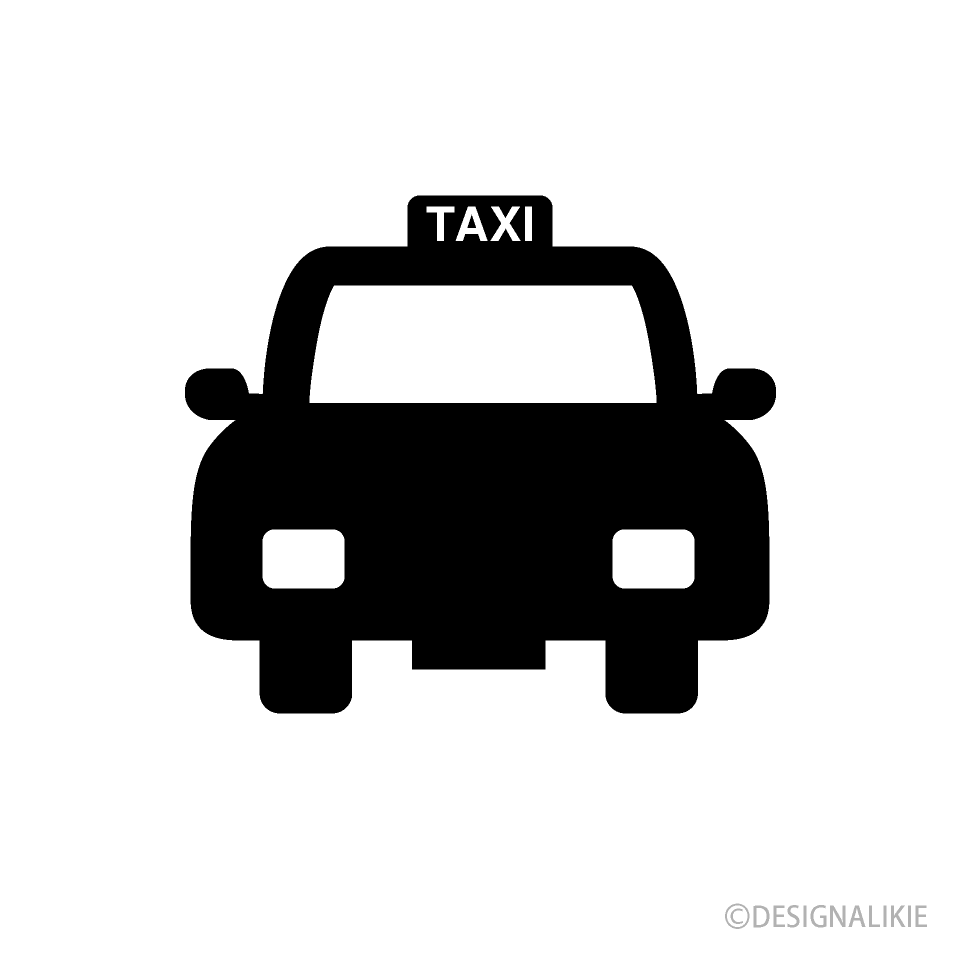 Taxi Front Black and White