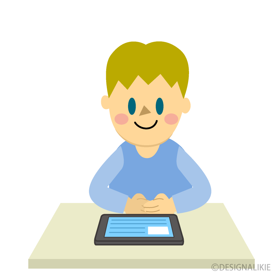 Boy Studying with Tablet