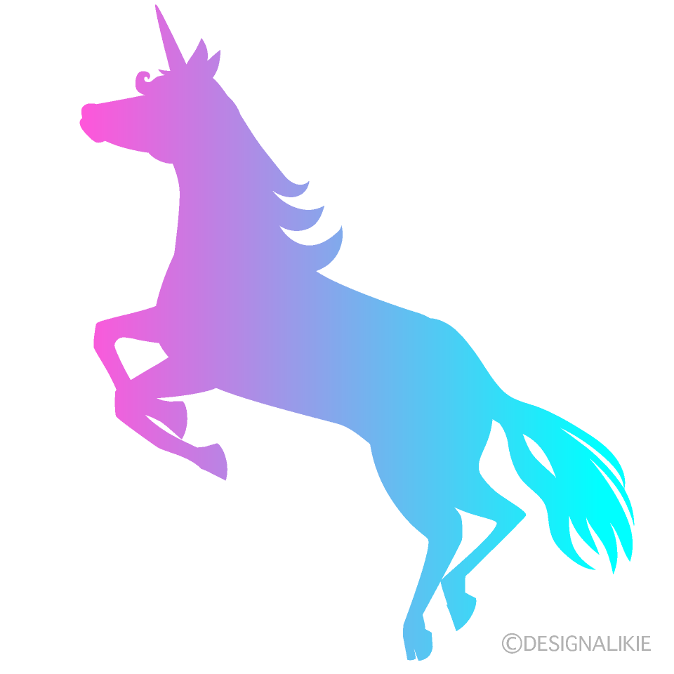 Jumping Unicorn Colorful Silhouette