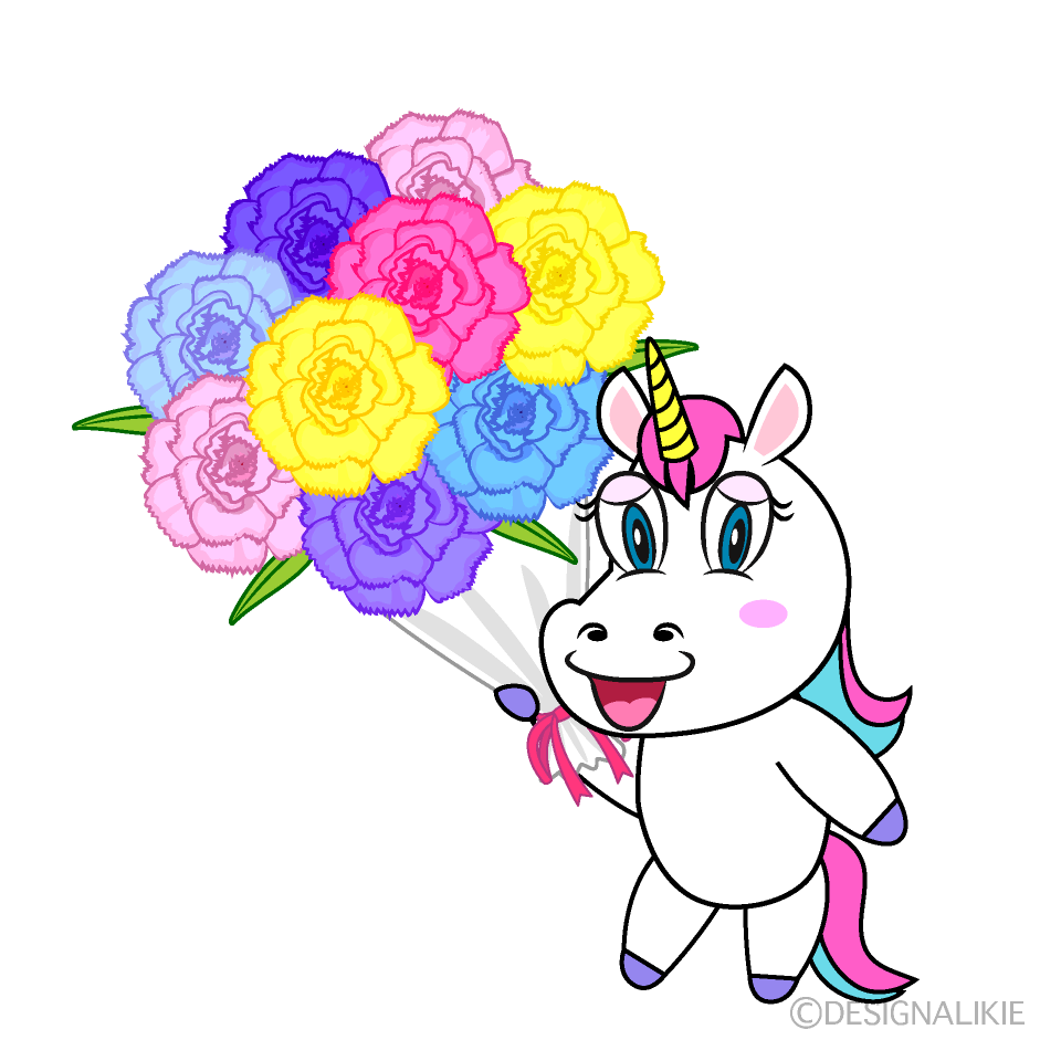 Unicorn Giving Bouquet