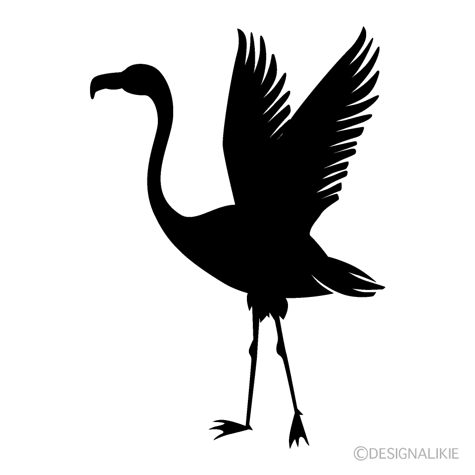 Fluttering Flamingo Silhouette