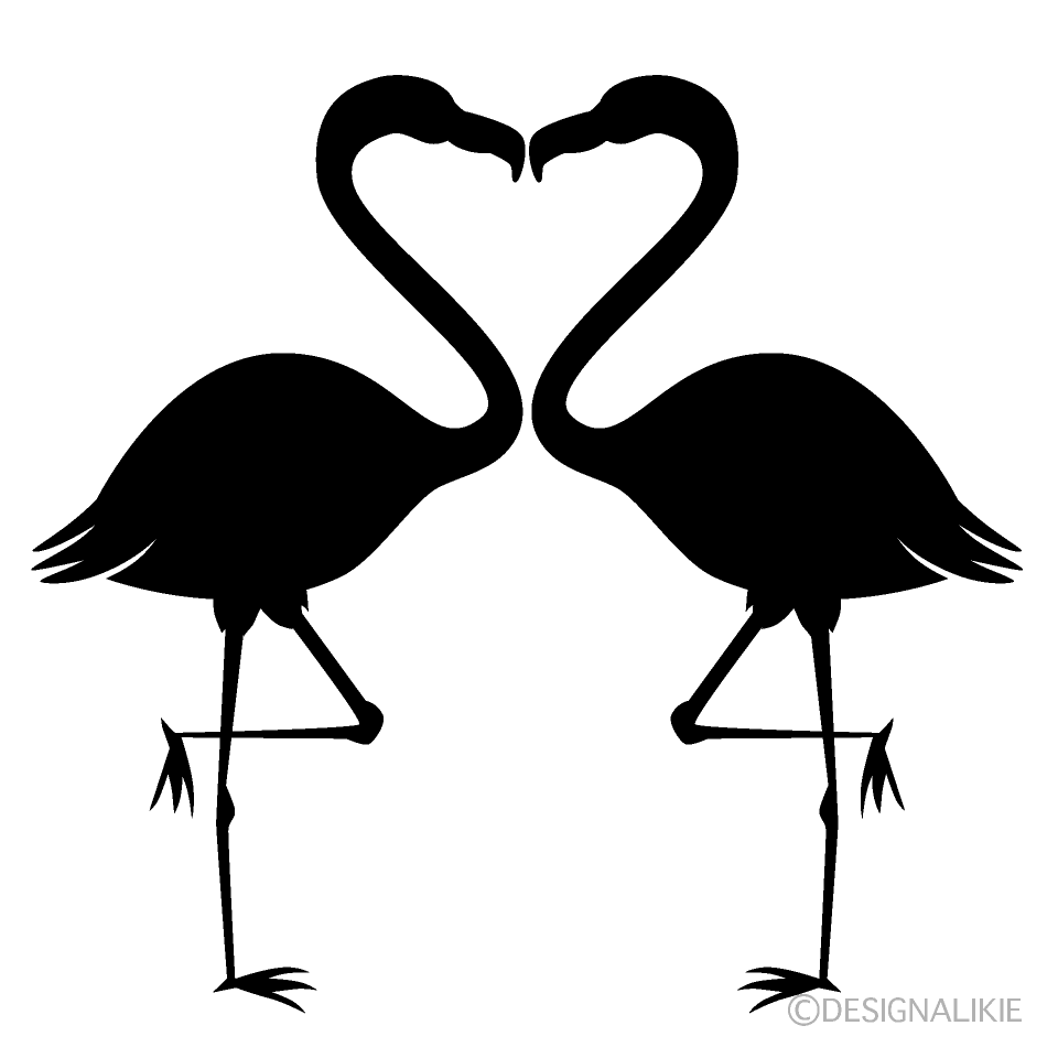 Heart Flamingo Silhouette