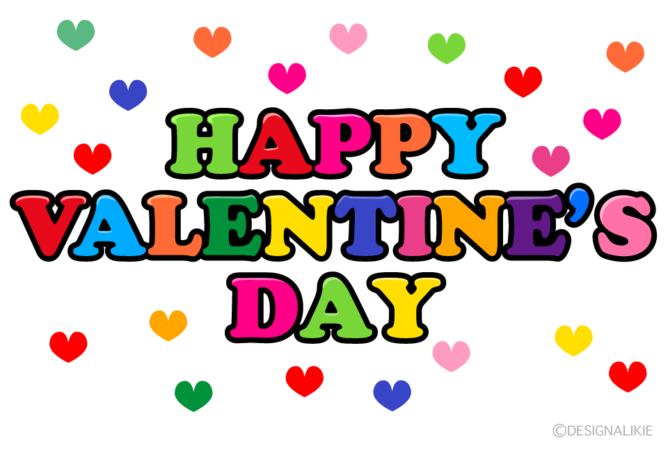 Colorful Hearts Happy Valentine's Day