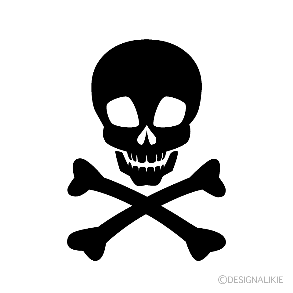 Skull and Crossbones Black and White