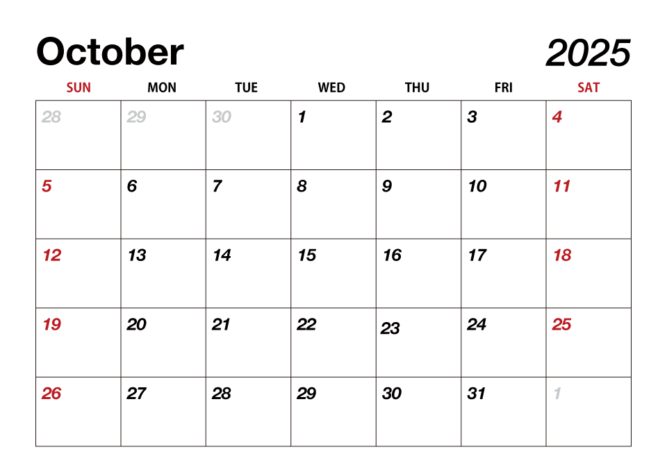 October 2023 Calendar