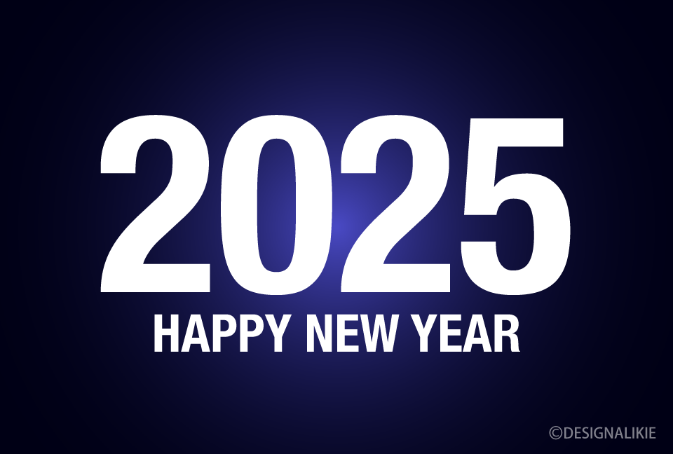Happy New Year 2025 on Dark