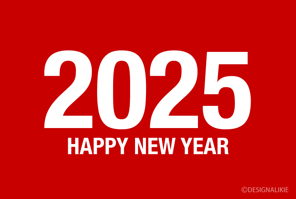 Happy New Year 2025 on Red