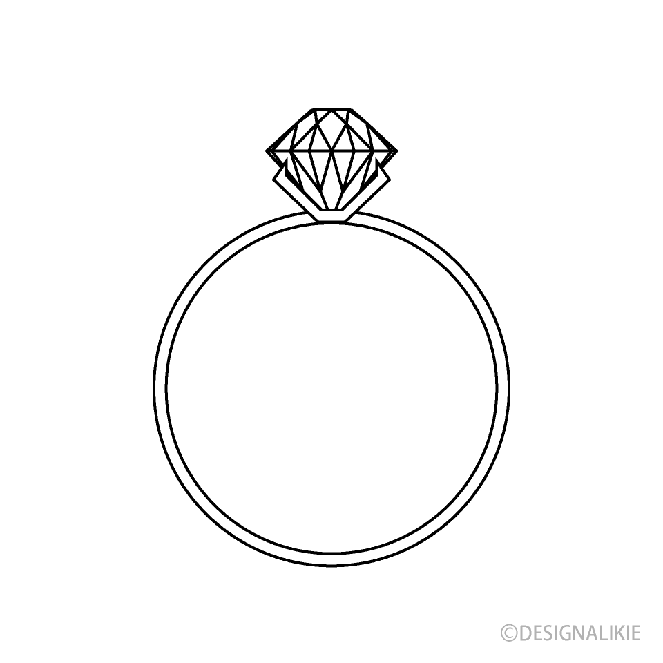 Diamond Ring Black and White