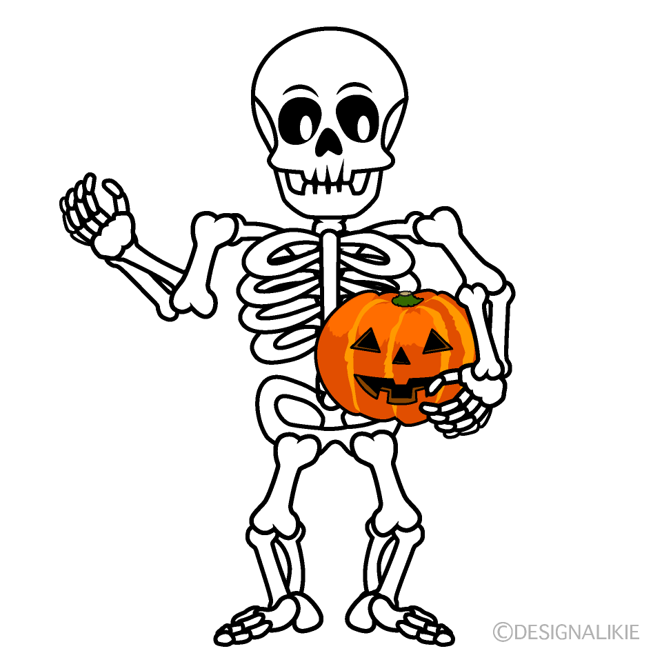 Skeleton with Pumpkin