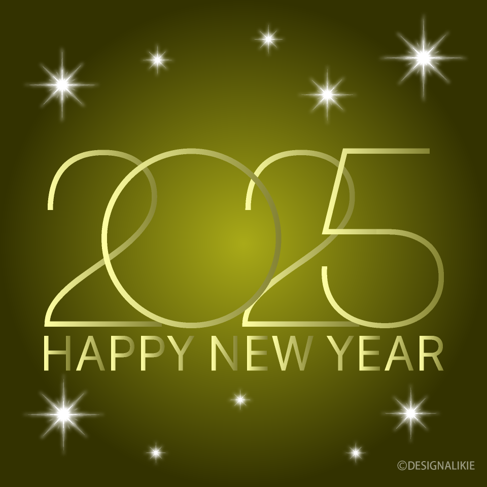 Gold Glitter Happy New Year 2025