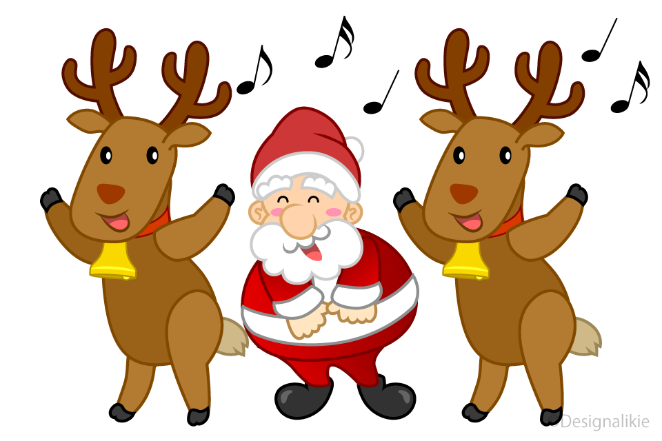 Singing Santa and Reindeer