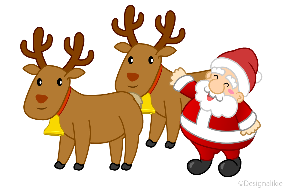 Stroking Santa and Reindeer