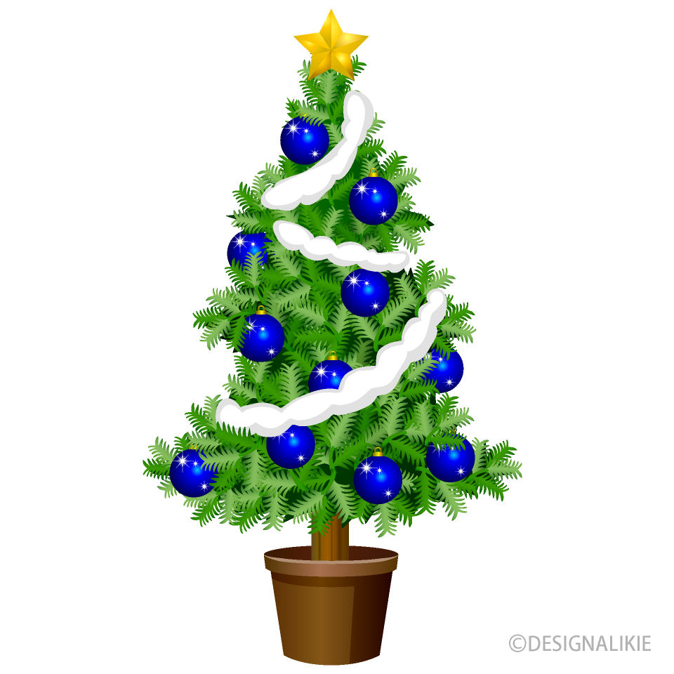 Christmas Tree with Blue Ornament